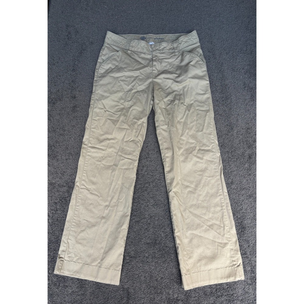 Dickies Chino Pants Crafted For Women's Khaki Relaxed Fit Zip Fly Slash Pockets - Picture 1 of 10